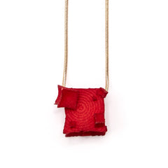 Red 3D Cube Pendant