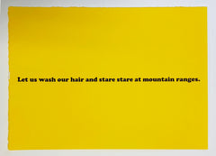 Let us wash our hair and stare stare at mountain ranges