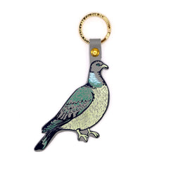 Feral Pigeon Leather Key Fob (Lilac Grey)