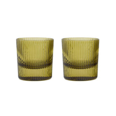 Olive Green Scout Lowball Glasses (Set of 2)