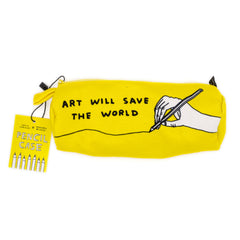 Art Will Save the World Yellow Pencil Case