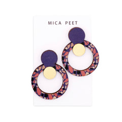 Terrazzo Ring Stud Earrings