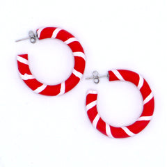 Candy Cane Hoop Earrings (Small)