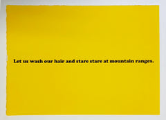 Let us wash our hair and stare stare at mountain ranges